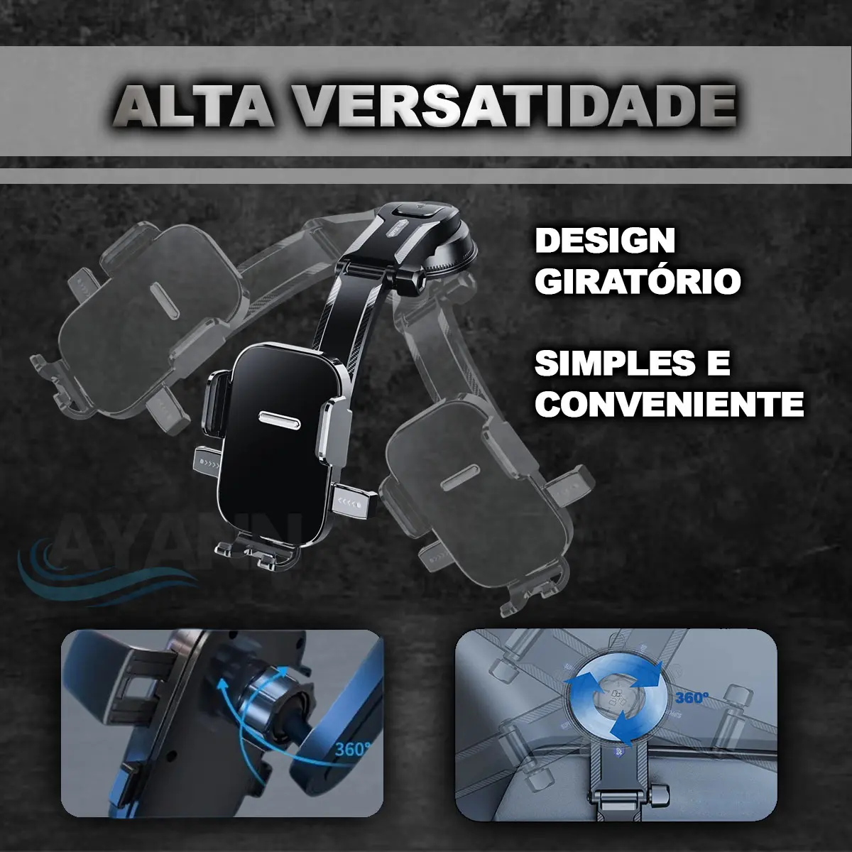 Suporte de Celular Veicular AYANN 360°: Vale a Pena? Avaliação Completa ay f07