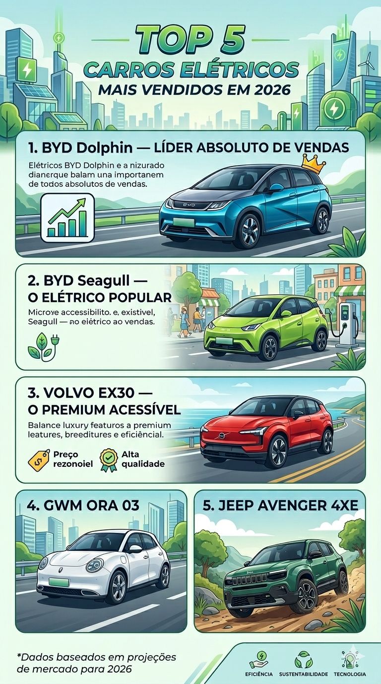 carros eletricos mais vendidos 2026 2